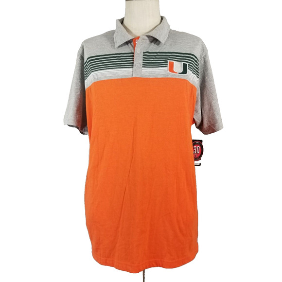 Colosseum Athletics Other - Colosseum UM University of Miami polo shirt men's 2xl xxl orange gray NEW